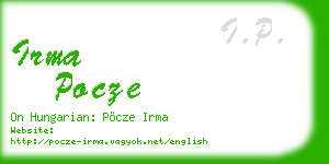 irma pocze business card
